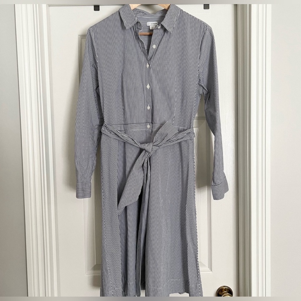 J. Crew Gray Striped Dress